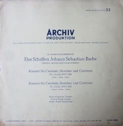 Konzert für Cembalo, Streicher und Continuo Nr. 1 d‐moll, BWV 1052 / Konzert für Cembalo, Streicher und Continuo Nr. 2 E‐dur, BWV 1053